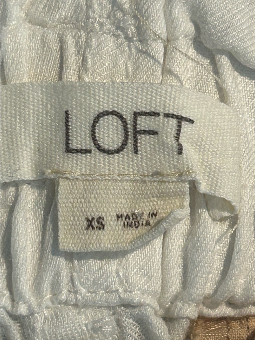 LOFT White Linen-Blend Pleated Paperbag Waist Tapered Pants Size XS - Picture 3 of 13